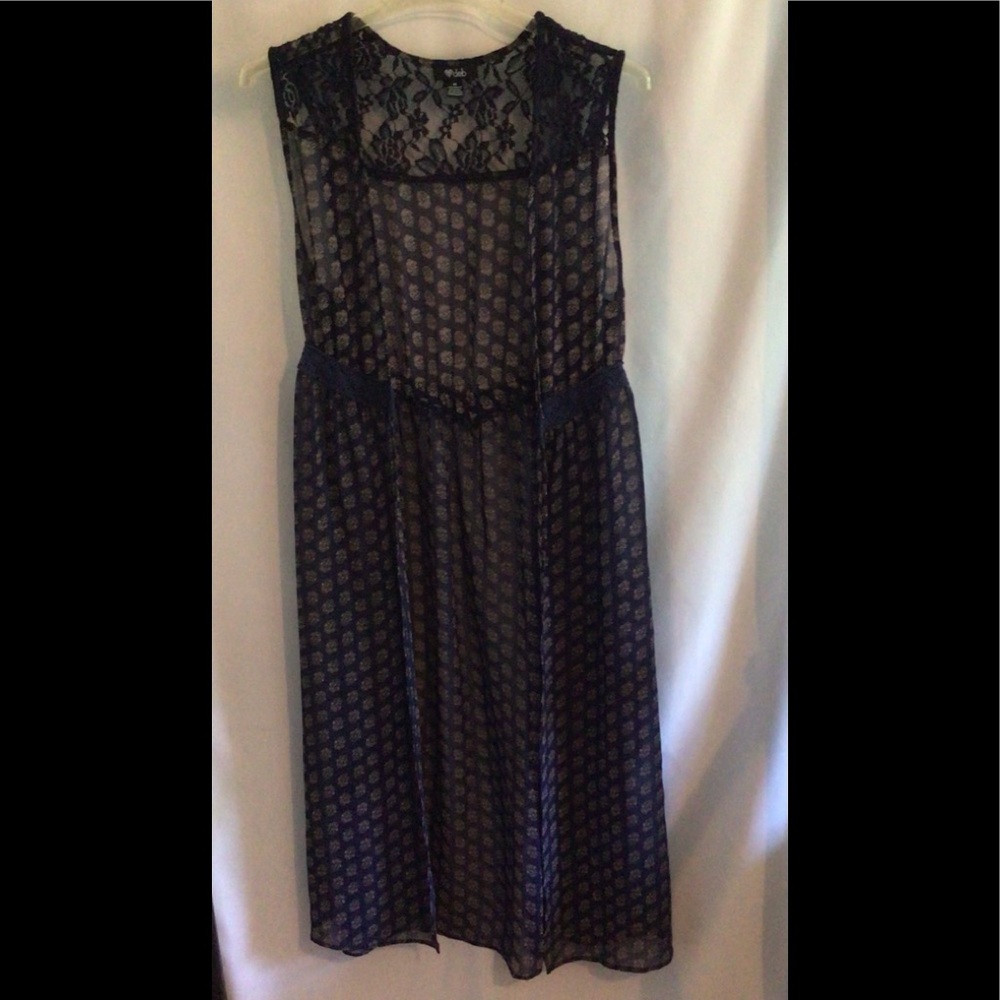 Deb Navy Print Duster Size Medium